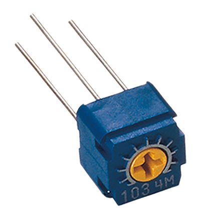 Nidec Components CT6 1-Gang THT Trimmer-Potentiometer, Einstellung Von Oben, 50kΩ, ±10%, 0.5W, Lötstift, L. 7mm