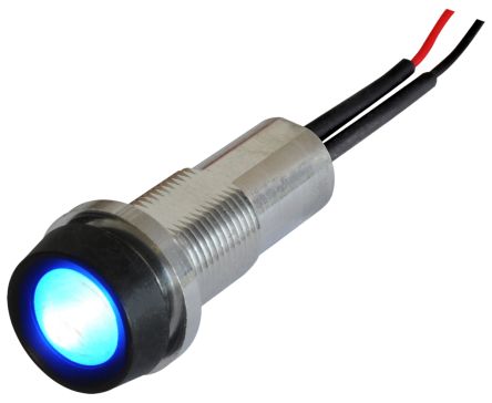 Oxley Indicador LED, Azul, Lente Prominente, Marco Negro, Ø Montaje 10.2mm, 15mA, 1000mcd, IP68