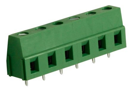 RS PRO PCB Terminal Block, 6-Contact, 7.5mm Pitch, Through Hole Mount, 1-Row, Screw Termination