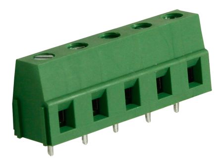 RS PRO PCB Terminal Block, 5-Contact, 7.5mm Pitch, Through Hole Mount, 1-Row, Screw Termination