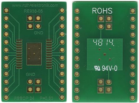 Roth Elektronik RE938-05, Double Sided Extender Board Adapter With Adaption Circuit Board 32.38 X 20.95 X 1.5mm