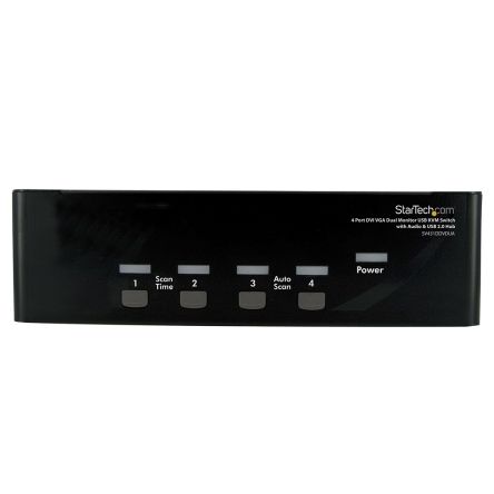 StarTech.com Startech KVM-Switch 4-Port 2 Videoausgänge DVI 2 Displays USB 3,5 Mm Stereo 220 X 130 X 60mm