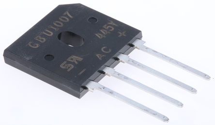 Taiwan Semiconductor Brückengleichrichter, 1-phasig 4A 1000V THT 1.1V GBU 4-Pin 500μA