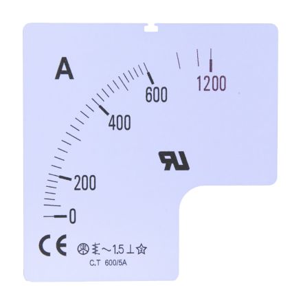 RS PRO Messgeräteskala 1.500 A Für 72 X 72 Analoges Einbau-Amperemeter