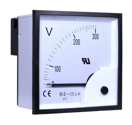 RS PRO Analoges Voltmeter AC / ±1,5 %, 92mm, 92mm, 45mm