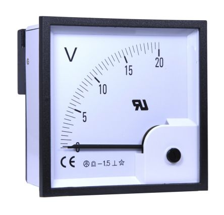 RS PRO Analogue Voltmeter DC ±1.5 %, 92 X 92 Mm