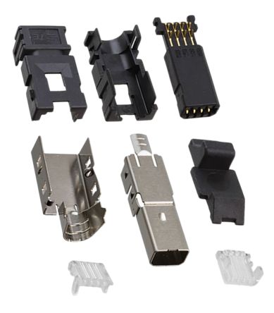 TE Connectivity Cable Mount Mini I/O Connector Plug, 8 Way, Shielded
