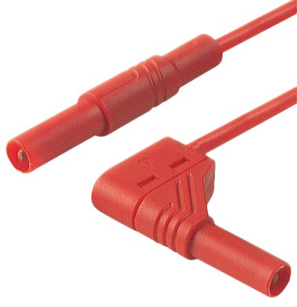 Hirschmann Test & Measurement Cable De Prueba Con Conector De 4 Mm Hirschmann De Color Rojo, Macho-Macho, 1000V Ac/dc, 16A, 2m