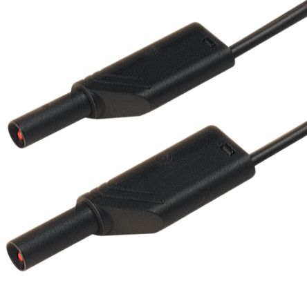Hirschmann Test & Measurement Cable De Prueba Con Conector De 4 Mm Hirschmann De Color Negro, Macho-Macho, 1000V Ac/dc, 16A, 1m