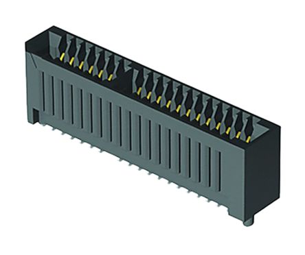 Samtec MECF Series Female Edge Connector, Surface Mount, 80-Contacts, 1.27mm Pitch, 2-Row, Solder Termination