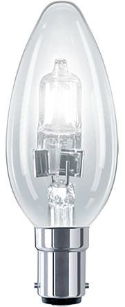 Philips Kerze Halogenlampe 240 V / 28 W, 370 Lm, 2000h, BC / B15d Sockel, Ø 36mm X 97 Mm