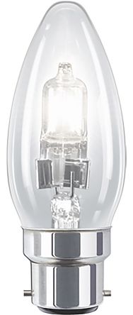 Philips Kerze Halogenlampe 240 V / 18 W, 204 Lm, 2000h, BC / B22d Sockel, Ø 36mm X 94,5 Mm
