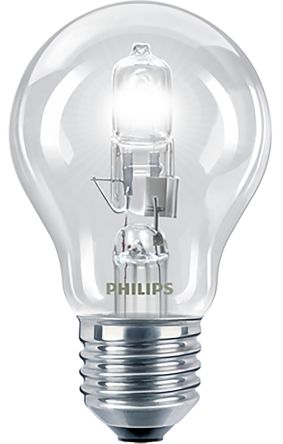 Philips Glaskolben Halogenlampe 240 V / 28 W, 370 Lm, 2000h, ES / E27 Sockel, Ø 56mm X 97 Mm