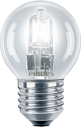 Philips Glaskolben Halogenlampe 240 V / 28 W, 370 Lm, 2000h, ES / E27 Sockel, Ø 46mm X 74 Mm
