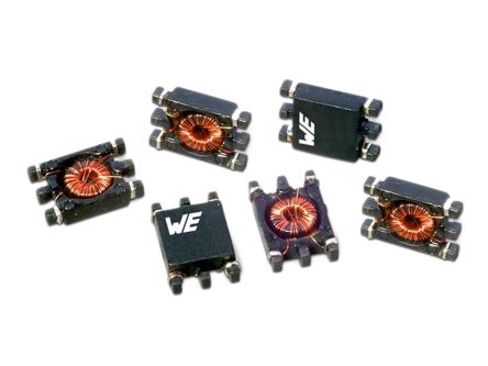 Wurth Elektronik WE-SL2 Stromkompensierte SMD Drossel, 3 X 100 μH / 1 KHz, 3 X 0.45Ω, 450 MA, 9.2 X 6.6 X 2.5mm, -40 °C