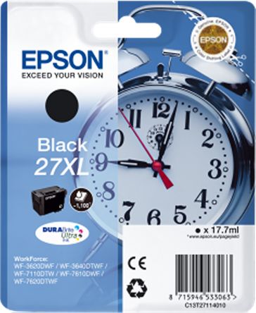 Epson 27XL Druckerpatrone Für Patrone Schwarz 1 Stk./Pack Seitenertrag 2200