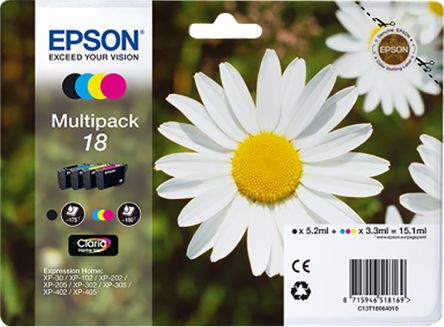 Epson 18XP Black, Cyan, Magenta, Yellow Ink Cartridge