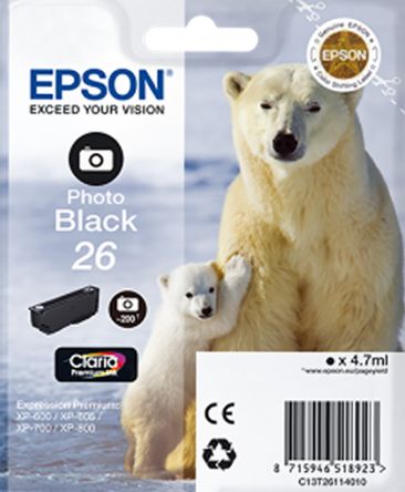 Epson 26 Druckerpatrone Für Patrone Foto, Schwarz 1 Stk./Pack