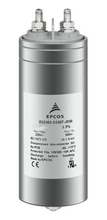 EPCOS B32362 Folienkondensator 250μF ±5% / 250V Ac Raster 35mm