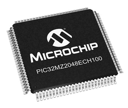 Microchip Mikrocontroller PIC32MZ MIPS32® MicroAptiv™ 32bit SMD 1024 KB (Programm), 160 KB (Boot-Flash) TQFP 100-Pin