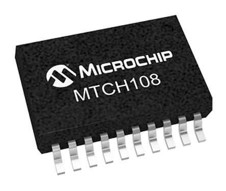 Microchip 触摸芯片, 20引脚, SSOP封装, 简单输入/输出接口, 最高工作温度+85 °C, 2.05 至 3.6 v, 电容式