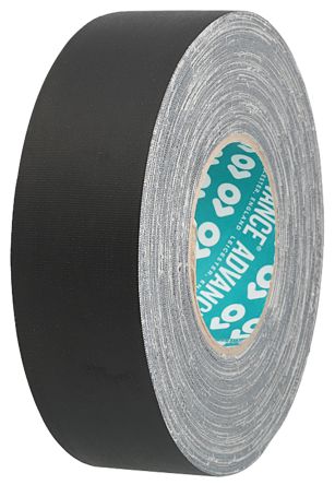 Advance Tapes AT160 Gewebeband, Schwarz, 0.33mm X 12mm X 50m