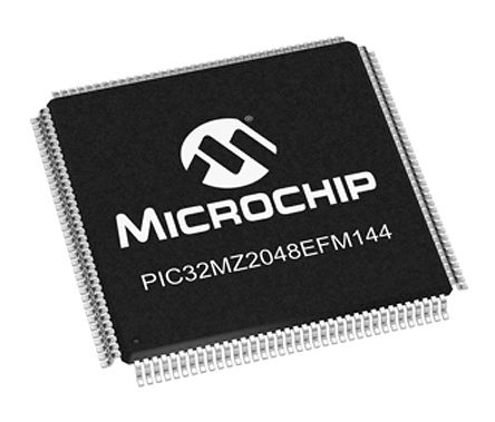 Microchip Mikrocontroller PIC32MZ MIPS® MicroAptiv™ 32bit SMD 160 KB (Boot-Flash), 2048 MB (Flash) LQFP 144-Pin 200MHz
