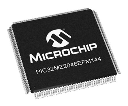 Microchip Mikrocontroller PIC32MZ MIPS® MicroAptiv™ 32bit SMD 160 KB (Boot-Flash), 2048 MB (Flash) TQFP 144-Pin 200MHz