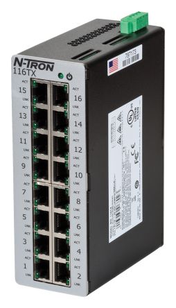 Red Lion 116TX Ethernet-Switch, 8 X RJ45 Für DIN-Schienen
