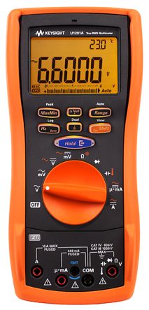 Keysight Technologies U1281A Handheld Digital Multimeter, True RMS, 10A Ac Max, 10A Dc Max, 1000V Ac Max - UKAS