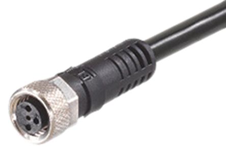 Molex Straight Female 3 Way M8 To Unterminated Sensor Actuator Cable, 2m