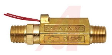 Gems Sensors 活塞 流量开关, FS-380 系列, 介质监测液体, 最大流量0.15 gal/min 黄铜, 107bar最大压力