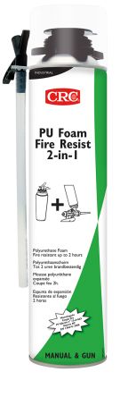 CRC Espuma De Poliuretano Verde PU Foam Fire Resist 2-in-1, Aerosol De 750 Ml, Para Relleno, Fijación, Aislamiento,