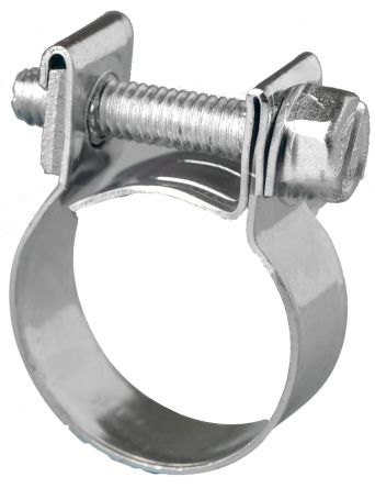 Jubilee Zinc-Plated Mild Steel Slotted Hex Mini Fuel Clip, Nut And Bolt Clip, 9.1mm Band Width, 18 → 20mm ID