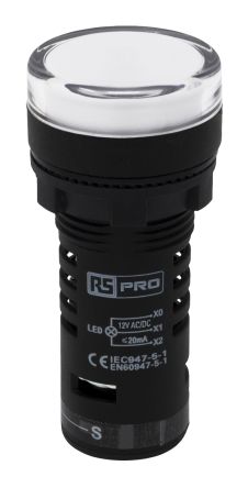 RS PRO Spia, LED, Foro 22mm, Montaggio A Pannello, IP65