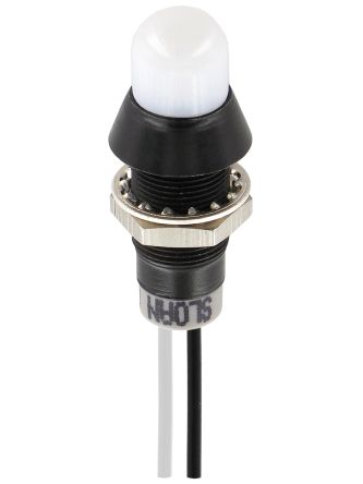 Sloan LED Schalttafel-Anzeigelampe Weiß 5 → 28V Dc, Montage-Ø 8.2mm, Leiter