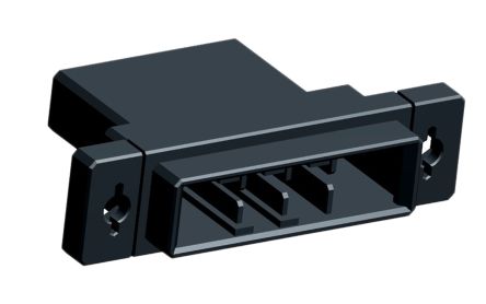 TE Connectivity Dynamic 4000 Steckverbindergehäuse Stecker 6.35mm, 4-polig / 1-reihig Gerade, Tafelmontage Für