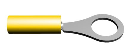 TE Connectivity Cosses à œillet, Isolé, Jaune, 0.4mm², 8, M4, 6.35mm, Série PIDG