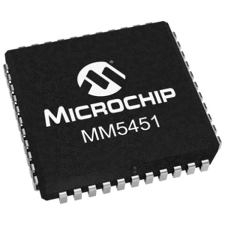 Microchip Driver Para Display MM5451, Alim: 4,7 → 60 V. / 10mA, Montaje Superficial, PLCC 44