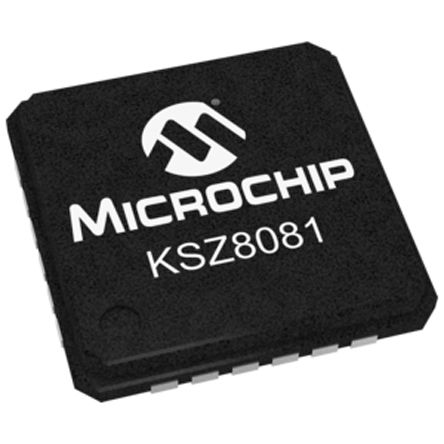 Microchip Transceiver Ethernet, KSZ8081RNACA-TR, IEEE 802.3, QFN, 24 Broches
