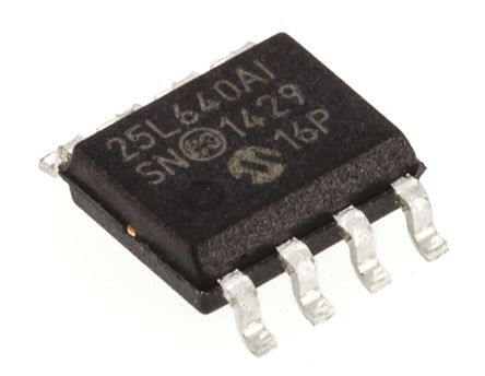 Microchip 64kbit Serieller EEPROM-Speicher, Seriell-SPI Interface, SOIC, 100ns SMD 8K X 8 Bit, 8k X 8-Pin 8bit