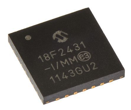 Microchip Mikrocontroller PIC18F PIC 8bit SMD 16384 KB, 256 B QFN-S 28-Pin 40MHz 768 B RAM