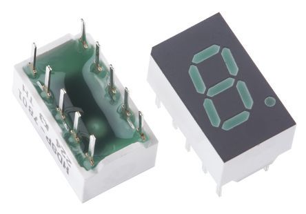 Broadcom 1位LED数码管, HDSP系列, 绿光, 64mW, 表面安装