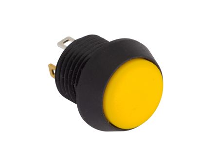 EOZ Druckschalter Gelb Beleuchtet Tastend Tafelmontage, EIN-AUS Schalter, 1-polig 5V / 65 MA