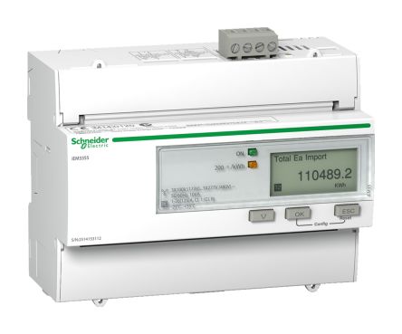 Schneider Electric Medidor De Energía Serie Acti 9 IEM3000, Display LCD, Con 9 Dígitos, 3 Fases
