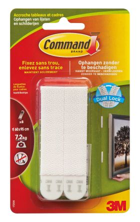 3M 17206BL Command™ Klettverschluss Klettband, 19mm X 92.7mm, Weiß