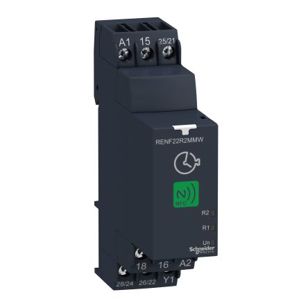 Schneider Electric Harmony Time Series DIN Rail Mount Timer Relay, 12 → 240V ac/dc, 2-Contact, 0.1 s →