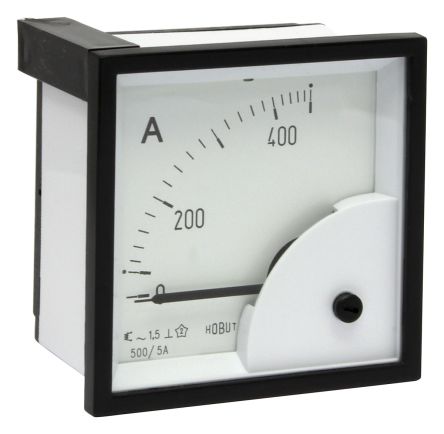 HOBUT Ampèremètre Analogique De Panneau V C.a. Série D72SD, Echelle 0/500A For 500/5A CT, 72mm X 72mm