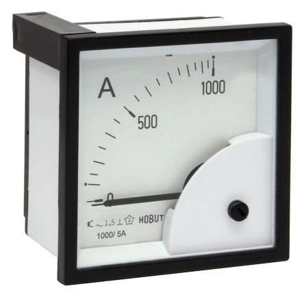 HOBUT D72SD Amperemeter 0/1000A For 1000/5A CT AC Dreheisen, 72mm X 72mm T. 38.5mm, 0/1000A For 1000/5A CT / Klasse 1,5