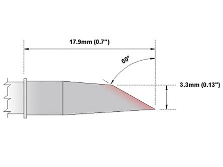 Thermaltronics 3.3 Mm Straight Hoof Soldering Iron Tip